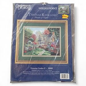 Vintage 1997 Thomas Kinkade Victorian Garden II Needlepoint Kit Candamar NIP